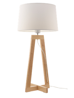 Lampe À Poser En Bois Naturel - L 24 X P 24 H 68 Cm - Bois