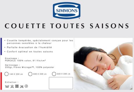 Couette 4 Saisons Percale 350g 260x240
