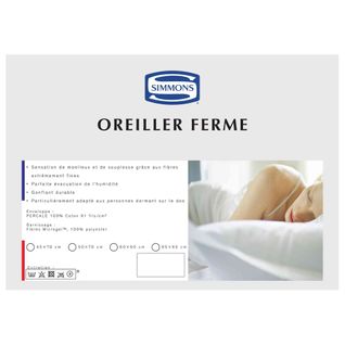 Oreiller Ferme Percale Microgel 50x70