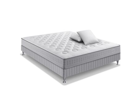 Ensemble Initial 180x200, Som 2x90x200, Ressorts Ensachés, Ferme, H23 + 2 Oreillers
