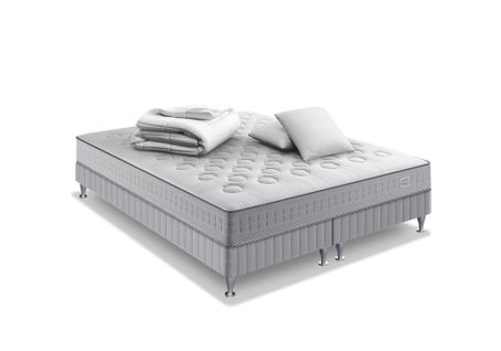 Ensemble Initial 180x200, Som2x90x200 Ressorts Ensachés, Ferme, H23 + 2 Oreillers + Couette