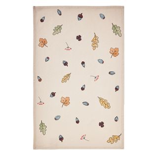 Torchon Imprimé En Coton Marron 50x75cm