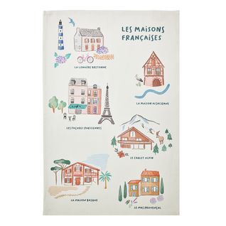 Torchon Imprimé En Coton Multicolore 50x75cm