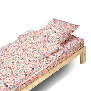Caradou® Parure De Lit Enfant 90x190cm Avec Couette Imprimé Fleurs