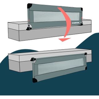 Barriere De Lit - Bl5003g - Rabattable - Gris
