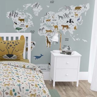 Papier Peint Intissé Panoramique Carte Du Monde