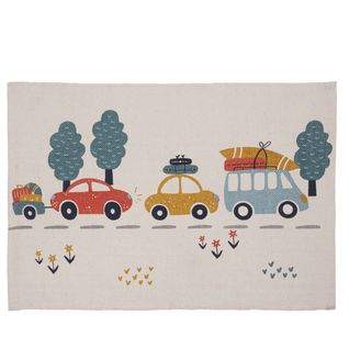 Tapis Enfant Voiture En Coton Canvas 60x90cm
