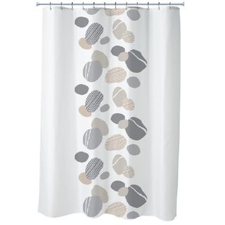 Rideau De Douche Imprimé Galet En Polyester Zen