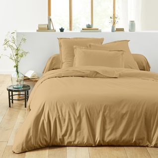 Drap Housse Uni En Coton, Biscuit 80x200