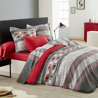 Parure De Lit Imprimée En Lyocell Gris 200x200