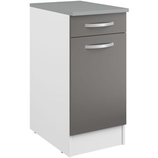 Meuble Bas Oke 40x60 Cm Avec Tiroir Et Porte - Gris