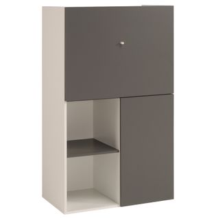 Buffet Flip 80cm 2 Portes - Gris/blanc