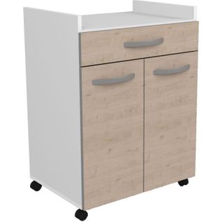 Oslo Desserte De 60 Cm - 1 Tiroir Et 1 Porte - L 60 X P 44 X H 81 Cm - Coloris Chêne