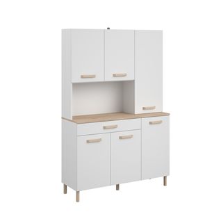 Buffet ESSENTIEL imitation chêne et blanc