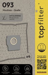 Lot De 4 Sacs Aspirateur Pour Moulinex Topfilter Premium