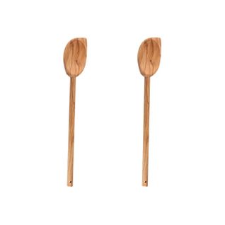 Ensemble De 2 Cuillères De Cuisine En Bois à Bout Pointu Édition Bois D'olivier
