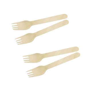 Ensemble De 60 Fourchettes En Bois Jetables 16 Cm Move