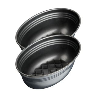 Ensemble De 2 Moules à Pain Ovale 26 X 16 Cm Black Metallic