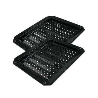 Ensemble De 2 Plaques Ondulée Et Perforée Pour Four En Tôle 38 X 33 Cm