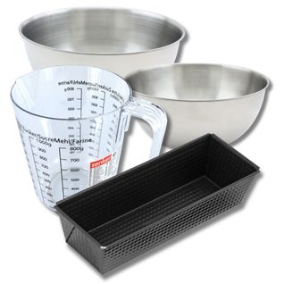 Set Pâtisserie Avec Moule à Cake 30,5 Cm, 2 Bols à Mixer, Verre Mesureur Et Spatule Zenker
