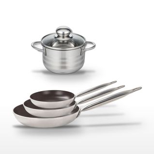 Lot De 3 Poêles 24/28/32 Cm Et Faitout 14 Cm Elo Bistro Line