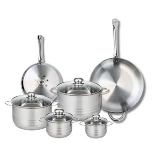 Ensemble De 2 Poêles De Cuisson 24 Et 32 Cm Et 4 Faitouts 12, 14, 20 Et 24 Cm Profi Brillant