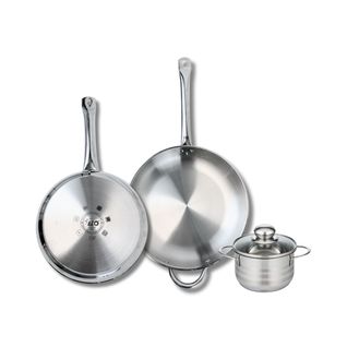 Ensemble De 2 Poêles De Cuisson 28 Et 32 Cm Et 1 Faitout 14 Cm Profi Brillant