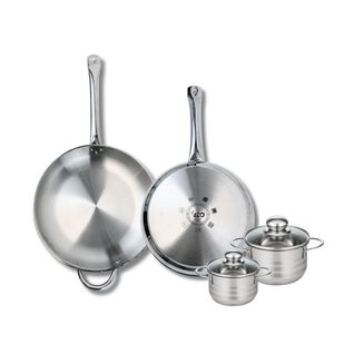 Ensemble De 2 Poêles De Cuisson 28 Et 32 Cm Et 2 Faitouts 12 Et 14 Cm Profi Brillant