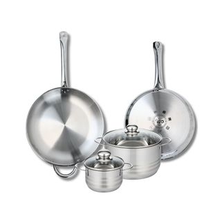 Ensemble De 2 Poêles De Cuisson 28 Et 32 Cm Et 2 Faitouts 14 Et 20 Cm Profi Brillant