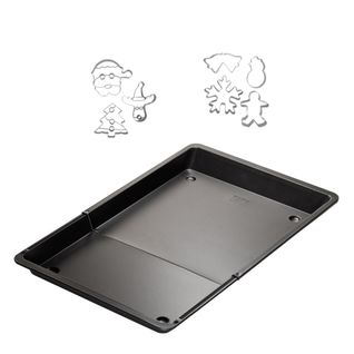 Plaque De Four Extensible De 36,5 à 52 X 33 Cm Et 7 Emporte-pièces De Noël En Inox Zenker Noël