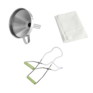 3 Ustensiles Pour Confiture Avec Pince à Bocaux, Entonnoir Et Tissu Filtrant