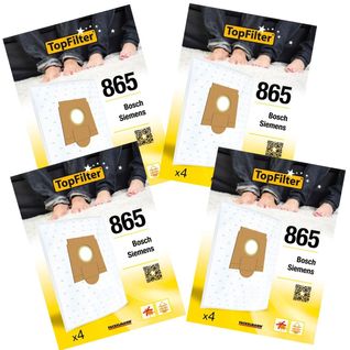 Lot De 4 Packs De 4 Sacs Aspirateur 64865 Pour Bosch Topfilter Premium
