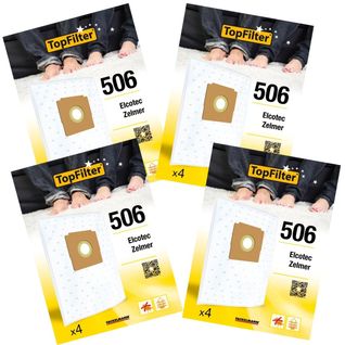 Lot De 4 Packs De 4 Sacs Aspirateur 64506 Pour Zelmer Et Elcotec   Premium