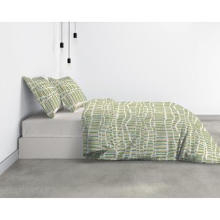 Housse De Couette 220x240 + 2 Taies D'oreiller 65x65 Cm Coton Flava Green