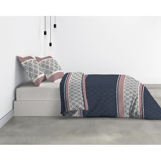 Parure De Lit 2 Personnes Sergio Avec Housse De Couette Et Taies D'oreiller Imprime 240 X 220 Cm