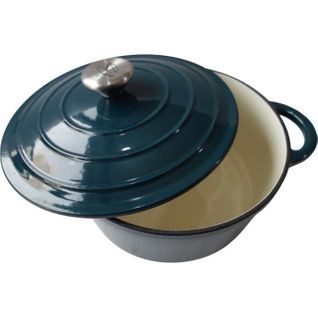 Cocotte Baumalu24 Cm - Forme Ronde - Bleu Vert