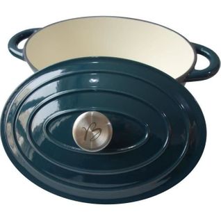 Cocotte Baumalu 30 Cm - Forme Ovale - Bleu Vert