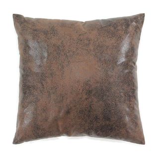 Coussin Aspect Cuir Marron 40x40cm Havane