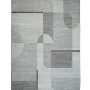 Tapis De Salon Vintage Motifs Géométriques Gris 120x160