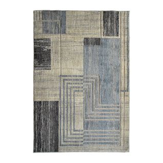 Tapis De Salon Extra-doux Motif Processeur Ecru Bleu 160x230