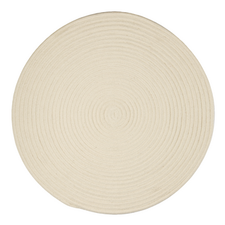 Tapis De Salon En Coton Réversible Effet Cordage Écru Diam.70