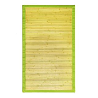 Tapis En Bambou Larges Lattes Et Ganse Anis 120x70