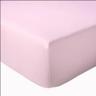 Drap Housse Uni Bonnet 30 Cm 100% Coton - 90x190 Cm - Rose Clair