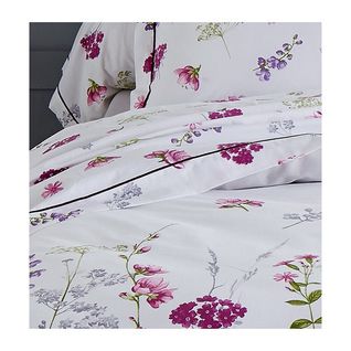 Drap Impression "printanière" - 280 X 310 Cm - Blanc