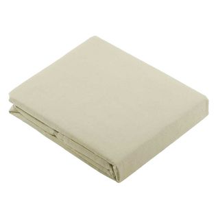 Drap Plat Uni En 100 % Coton - 240x310 Cm - Ecru
