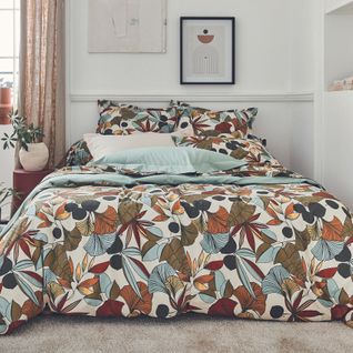 Parure De Couette En Percale De Coton Esprit Nature - 140x200 Cm - Vert