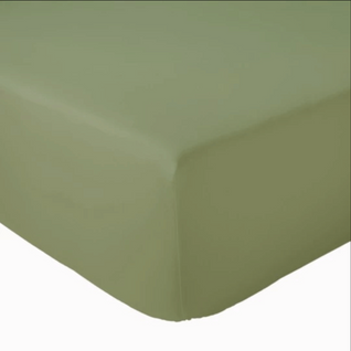 Drap Housse Coton Bonnet 23 Cm Fabriqué En France - 90x190 Cm - Vert Mousse