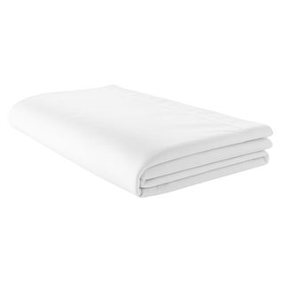 Drap Plat Piqué Uni En Percale De Coton - 240x310 Cm - Blanc