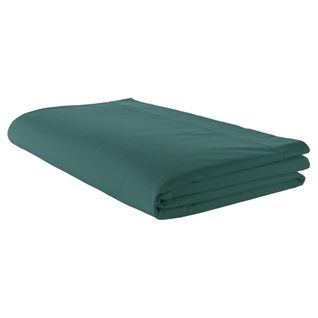 Drap Plat Piqué Uni En Percale De Coton - 280x325 Cm - Vert Emeraude