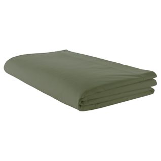Drap Plat Piqué Uni En Percale De Coton - 280x325 Cm - Kaki